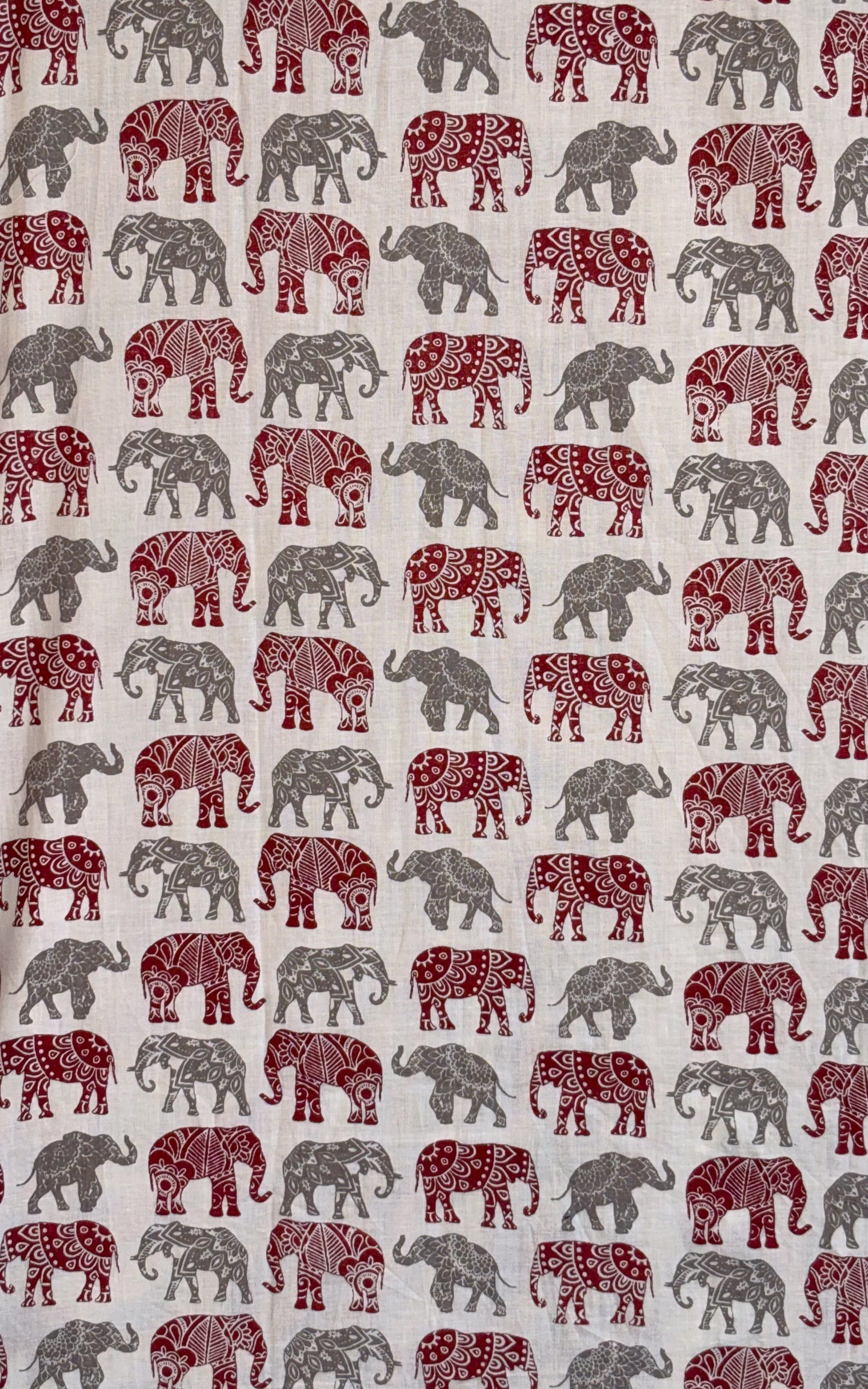 Off White With Elephant Motif Design Printed Men’s Full Sleeves Pure Cotton Shirt
