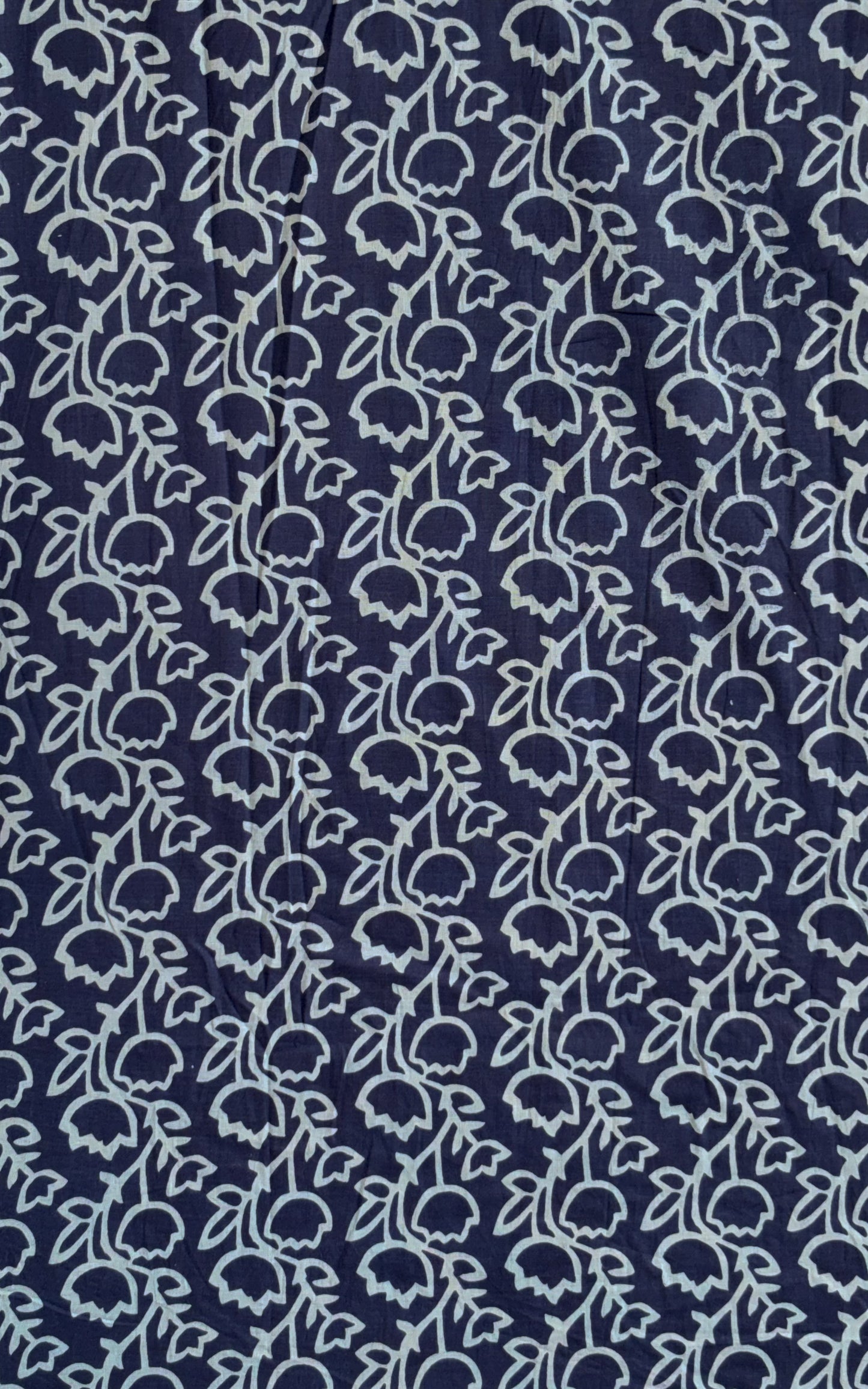 Navy Blue With Floral Design Printed Men’s Full Sleeves Pure Cotton Shirt