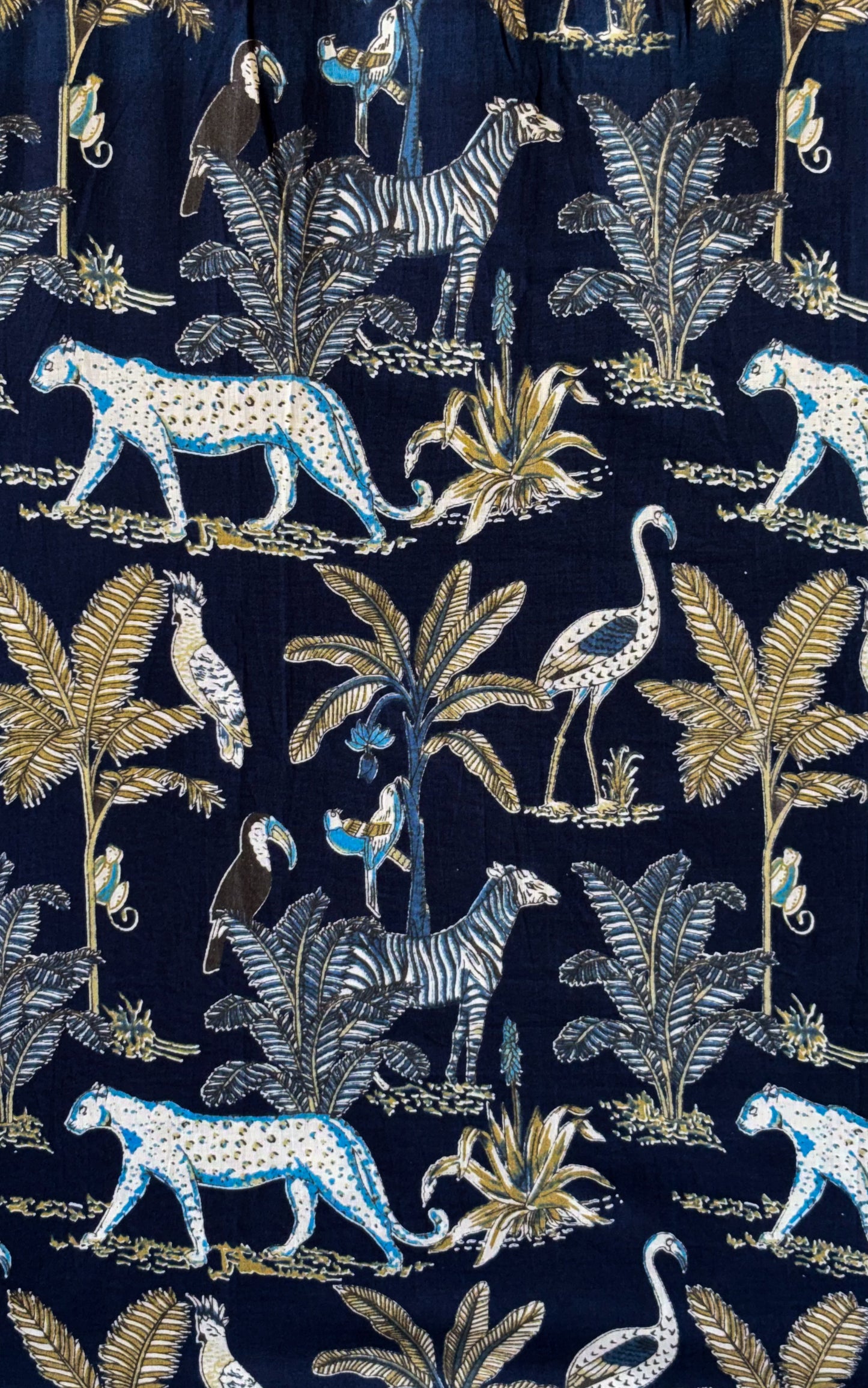 Navy Blue With wild Animal design Printed Men’s Short Kurta