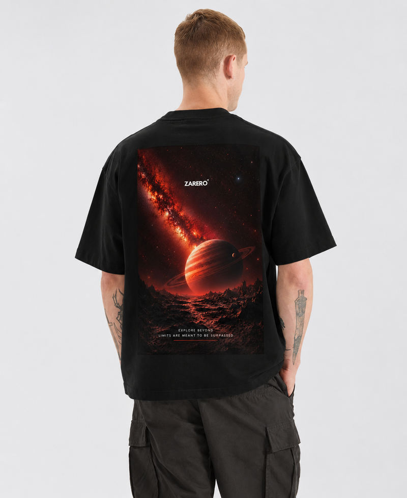 Explore Beyond Limits Black Oversize T-shirt