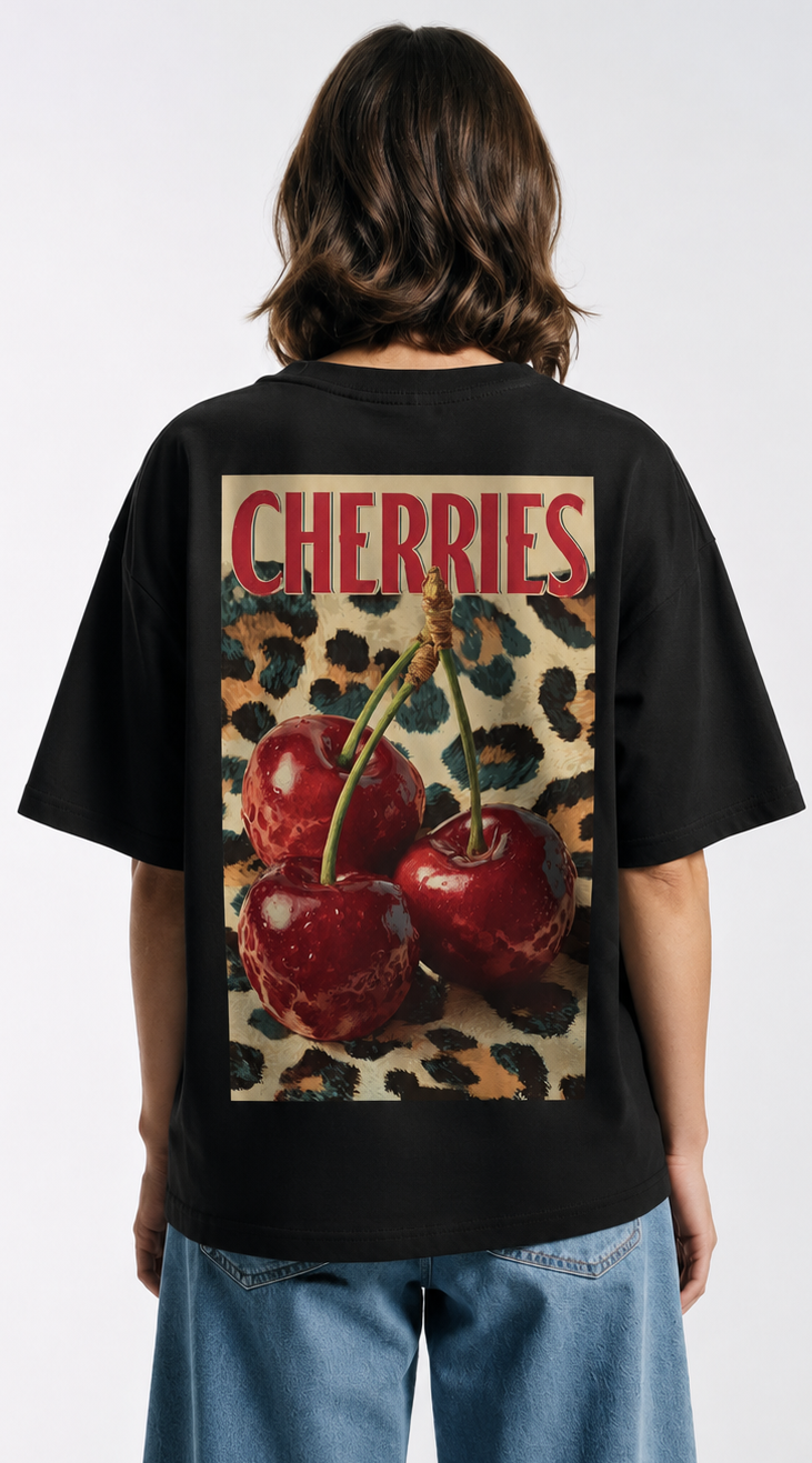 CHERRIES  100% Cotton Oversize Tshirt