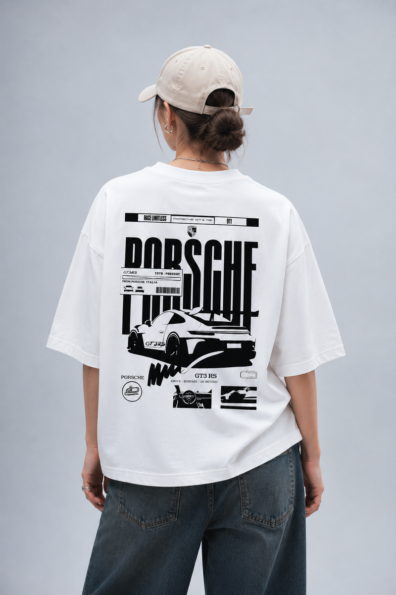 GT3 RS White Unisex  Oversize T-shirt