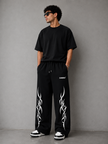 Zarero Loose-Fit  Black Cotton Joggers