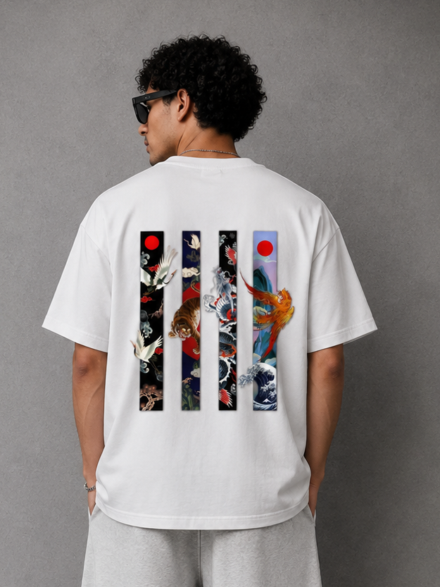 White Oversize Mans T-shirt 100% French Terry Cotton
