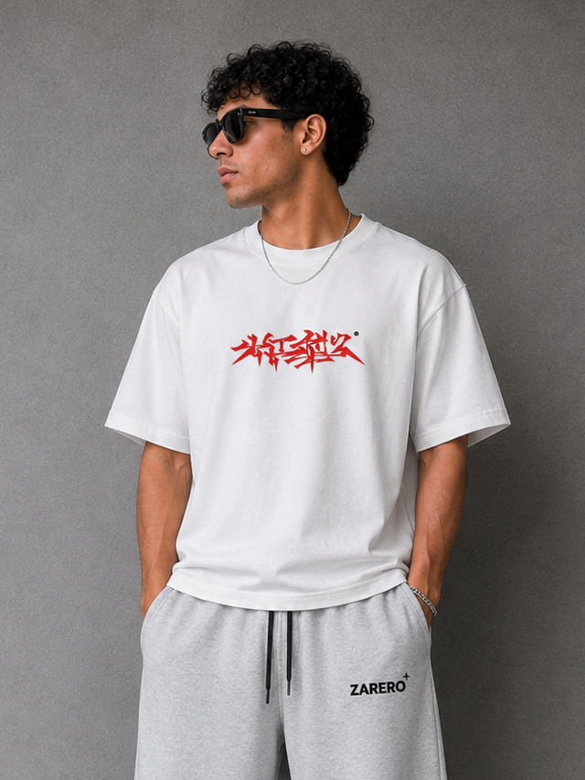 White Oversize Mans T-shirt 100% French Terry Cotton