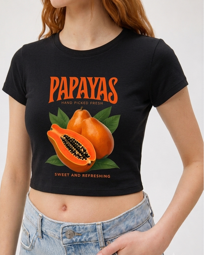 PAPAYAS Black Crop Top