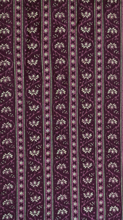 Wine Design Stripes  Printed Men’s Pure Cotton Short Kurta