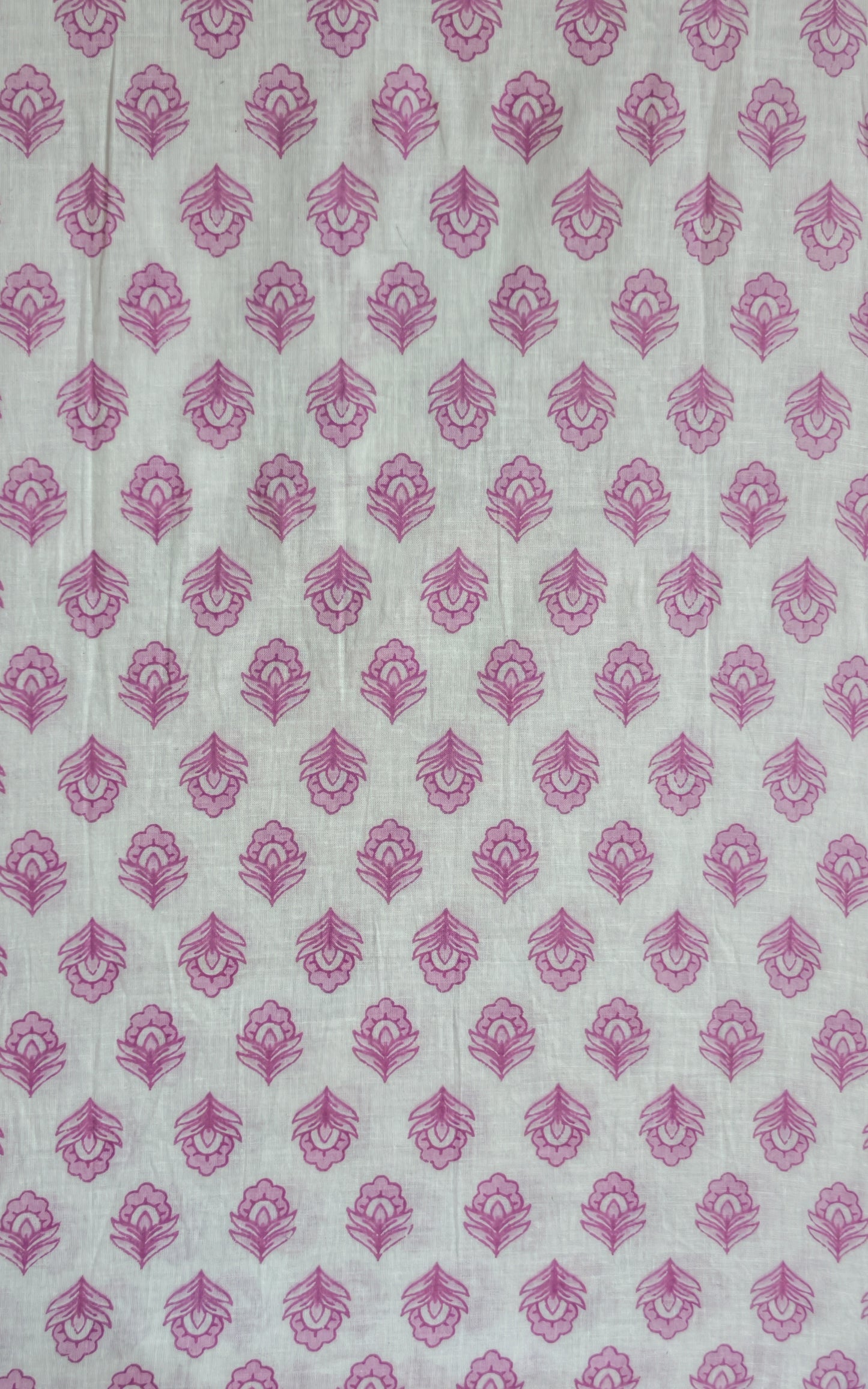 white Flower Motif  Design Printed Men’s Pure Cotton Short Kurta