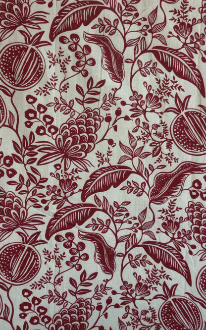 Burgandy floral design Printed Men’s Pure Cotton Short Kurta