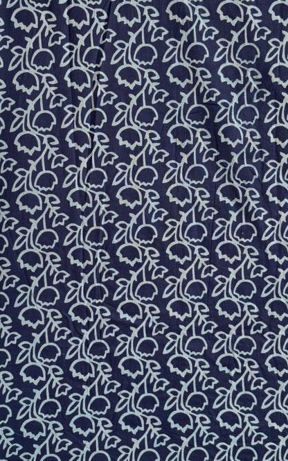 Navy Blue  With Floral  Design Printed Men’s Full Sleeves Pure Cotton Shirt