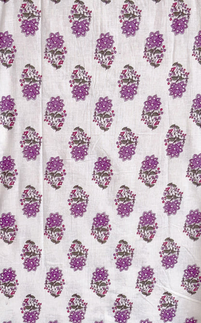 White With Flower motif  design Printed Men’s  Pure Cotton Shirt