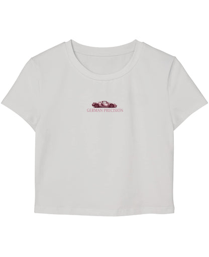 White Baby Tee Front Design