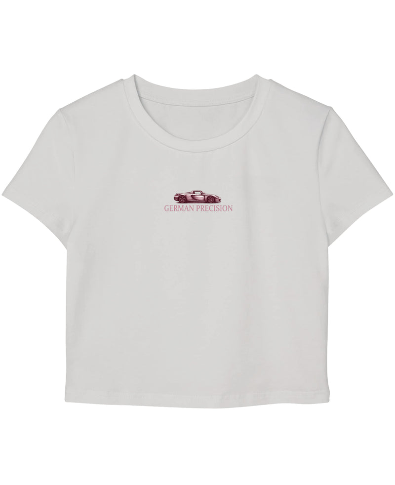 White Baby Tee Front Design