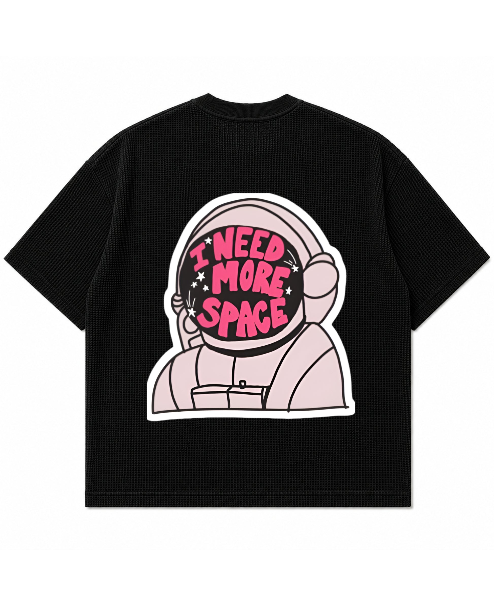 Black waffle boxy fit Back Design