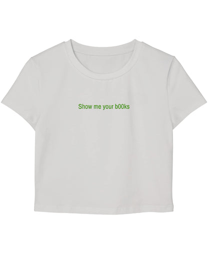 White Baby Tee Front Design