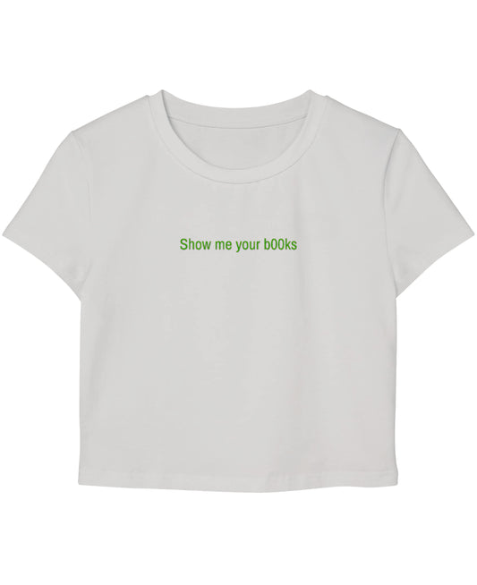White Baby Tee Front Design