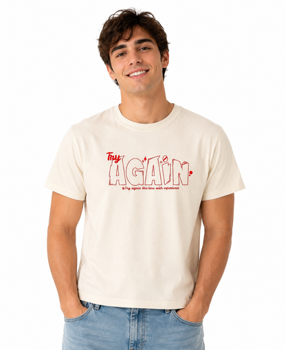 Try Again  Cream 100% French terry cotton