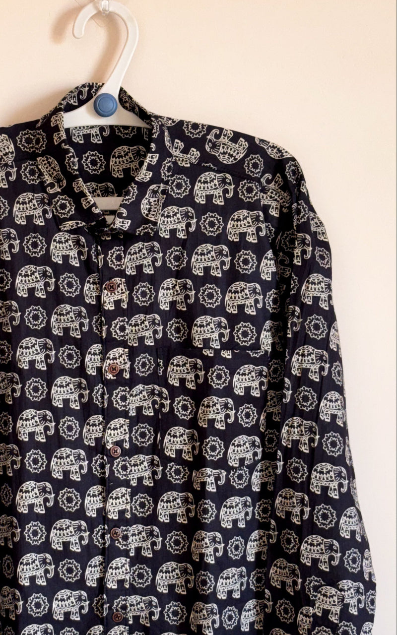 Black With Animal design Printed Men’s Pure Cotton Shirt